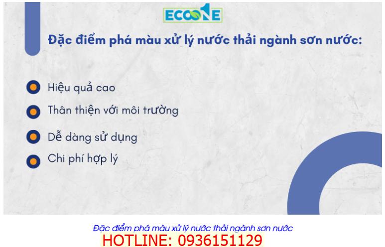 Đặc điểm phá màu xử lý nước thải ngành sơn nước